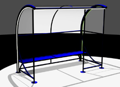 Bus shelter with ergonomic bench WINDOLINE