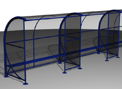 ARTOTEC Bus shelter with ergonomic bench WINDOLINE