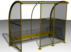 ARTOTEC Bus shelter with ergonomic bench WINDOLINE