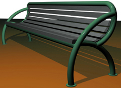 Banc bois et métal, dossier et accoudoir ergonomique R-YOU