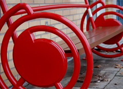 Banc bois et métal, dossier et accoudoir ergonomique RE-WIND