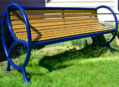 Banc bois et métal, dossier et accoudoir ergonomique WAITING-POINT