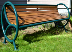 Banc bois et métal, dossier et accoudoir ergonomique WAITING-POINT